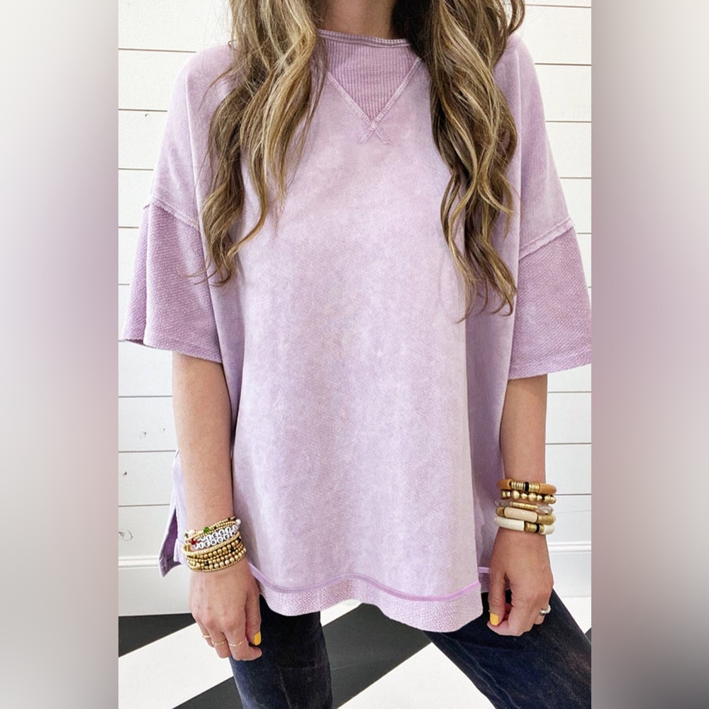 Exposed Seam Drop Shoulder Oversized‎ Tee